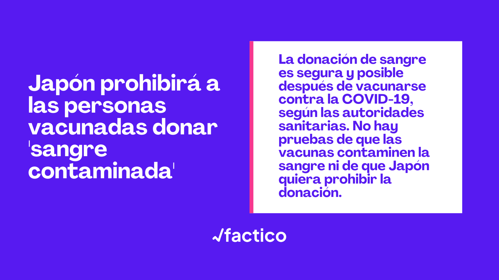 Image accompanying Japón ha propuesto prohibir la donación de sangre de las personas vacunadas contra la COVID-19, porque su sangre estaría “contaminada” por las vacunas de ARNm