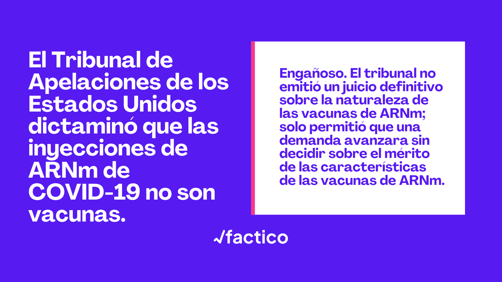 Image accompanying El Tribunal de Apelaciones de los Estados Unidos dictaminó que las inyecciones de ARNm de COVID-19 no son vacunas.