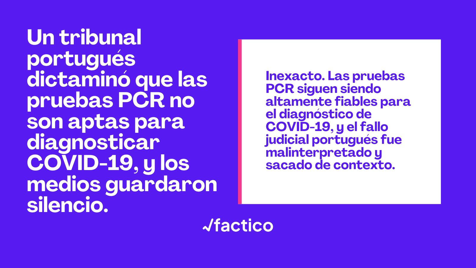 Image accompanying Un tribunal portugués dictaminó que las pruebas PCR no son aptas para diagnosticar COVID-19, y los medios guardaron silencio.