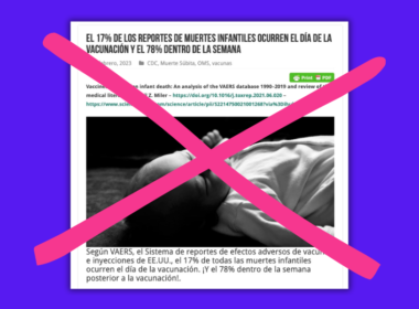 El síndrome de muerte súbita del lactante (SMSL) no es un efecto secundario de la vacunación