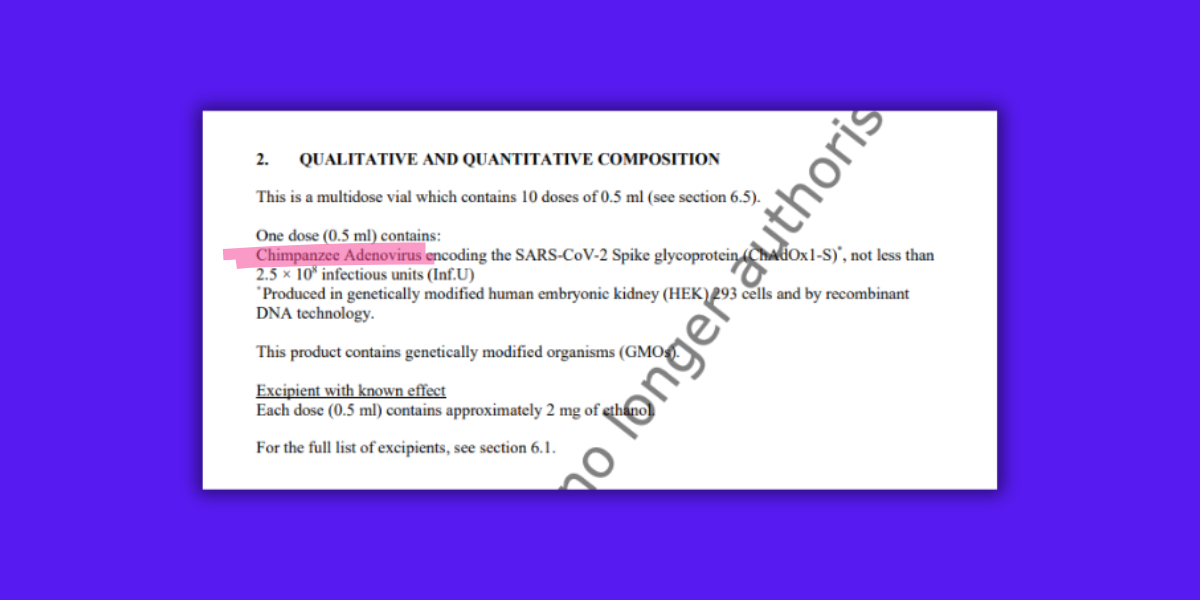 Composición de la vacuna de AstraZeneca