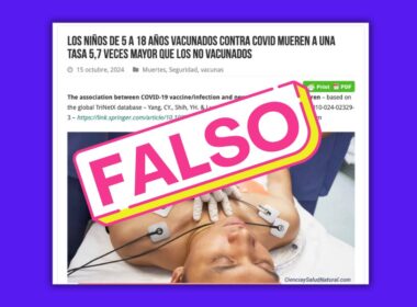 No, los niños vacunados contra la COVID-19 no tienen una tasa de mortalidad 5,7 veces mayor que los no vacunados