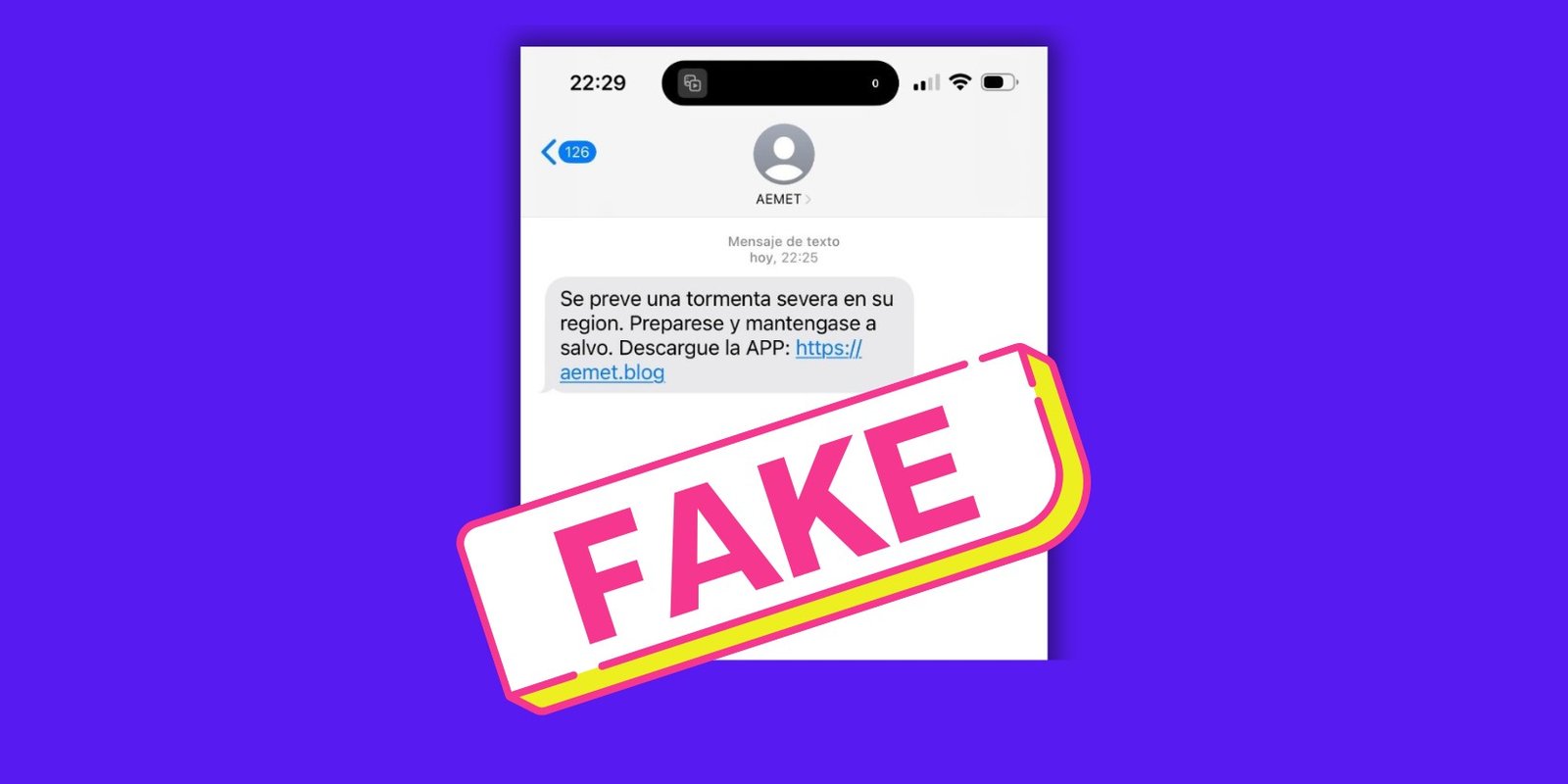 Alerta de phishing. Este SMS de la AEMET es falso: se trata de un ...
