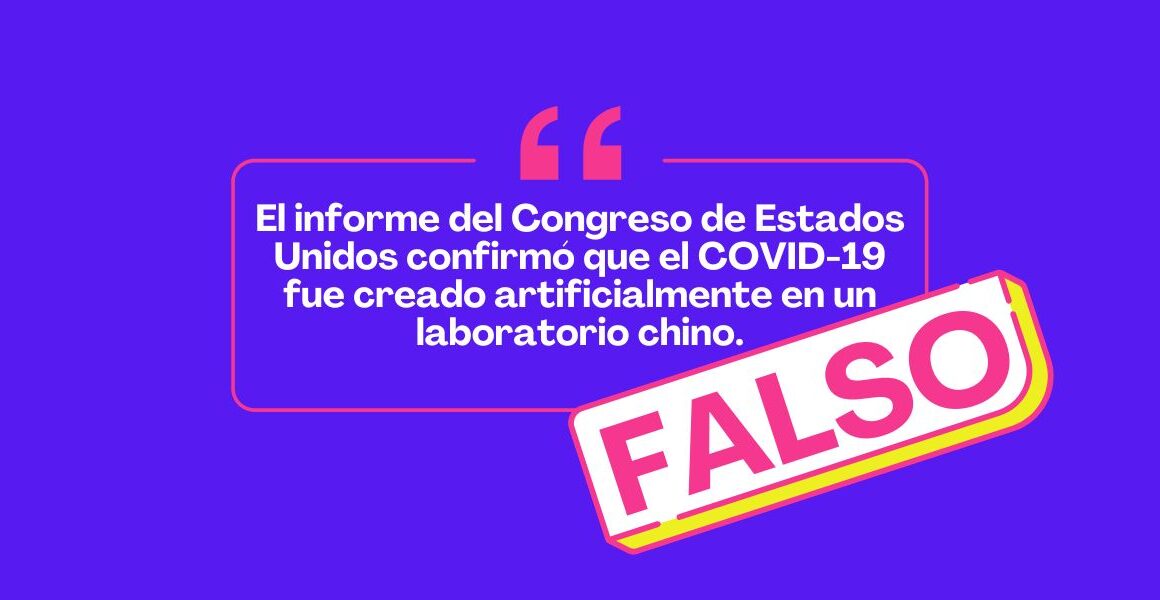 Informe del Congreso no prueba el origen artificial del COVID-19