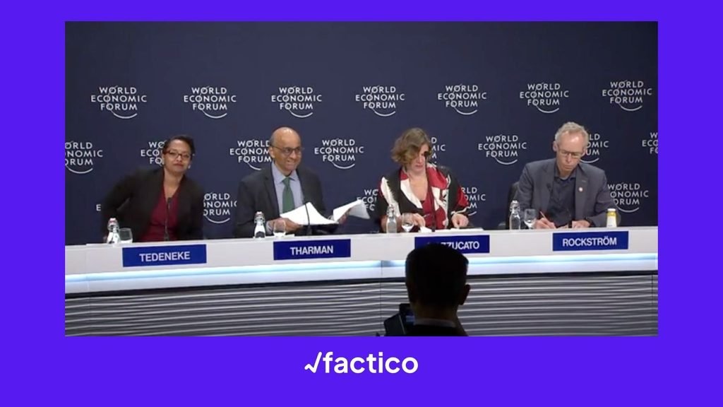 Captura de pantalla realizada el 3 de octubre de 2026 de la conferencia celebrada por el Foro Económico Mundial el 25 de mayo de 2022 en Davos, Suiza