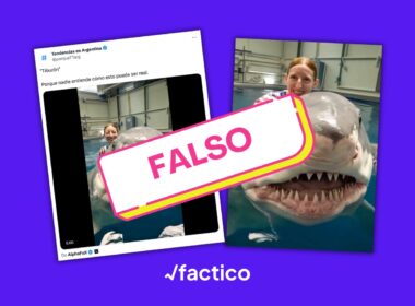 Este video de una mujer jugando con un tiburón no es real